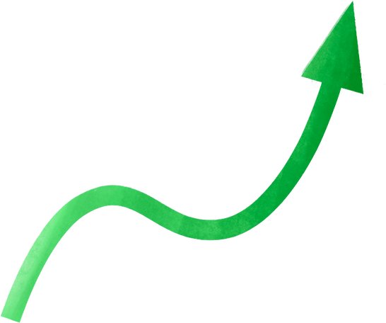 A green decorative arrow